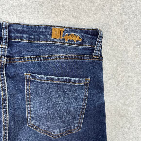 Kut From The Kloth Jeans Distressed Skinny Ankle Jeans WMNS 10 Med Wash MidRise - Picture 3 of 10